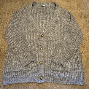 Gray Button-Up Sweater